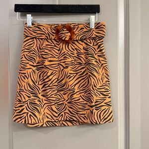 ZARA Animal Print Mini Skirt Size M NWT